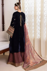 D-424 Unstitched - 3piece - Embroidered Velvet by Baroque